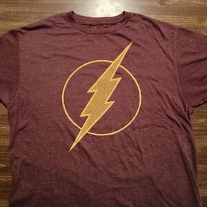FLASH T-SHIRT - Large // DC Comics Superhero Logo graphic tee shirt justice